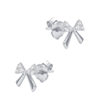 Lovely Bow Shaped Silver Stud Earring STS-6434